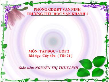 Bài giảng Tiếng việt Khối 2 - Tiết 74 Tập đọc: Cây dừa - Nguyễn Thị Thùy Linh