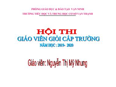 Bài giảng Khoa học Lớp 4 - Bài 19: Phòng tránh tai nạn giao thông đường bộ - Nguyễn Thị Mỹ Nhung