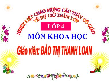 Bài giảng Khoa học Lớp 4 - Bài 61: Trao đổi chất ở thực vật - Đào Thị Thanh Loan