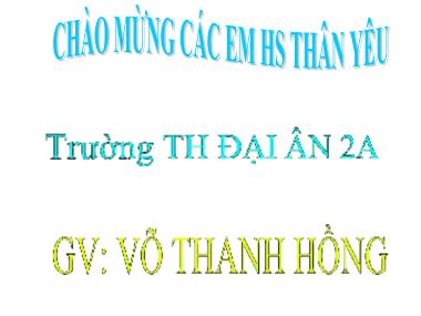 Bài giảng môn Tiếng việt Lớp 3 - Tập đọc: Chiếc áo len - Võ Thanh Hồng