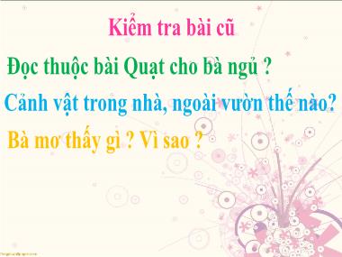 Bài giảng môn Tiếng việt Lớp 3 - Tập đọc: Người mẹ