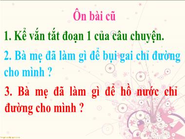 Bài giảng môn Tiếng việt Lớp 3 - Tập đọc: Ông ngoại