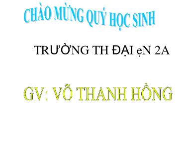 Bài giảng môn Tiếng việt Lớp 3 - Tập làm văn: Kể về gia đình, Điền vào giấy tờ in sẵn - Võ Thanh Hồng