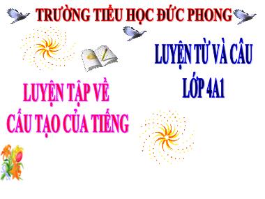 Bài giảng môn Tiếng việt Lớp 4 - Luyện từ và câu: Luyện tập về cấu tạo của tiếng - Trường Tiểu học Đức Phong