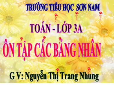 Bài giảng môn Toán Khối 3 - Ôn tập các bảng nhân - Nguyễn Thị Trang Nhung