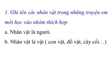 Bài giảng Tiếng việt Khối 4 - Tập làm văn: Nhân vật trong truyện