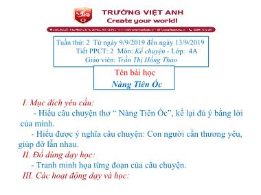 Bài giảng Tiếng việt Lớp 4 - Kể chuyện: Nàng tiên Ốc - Trần Thị Hồng Thảo