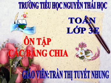 Bài giảng Toán Khối 3 - Ôn tập các bảng chia - Trần Thị Tuyết Nhung