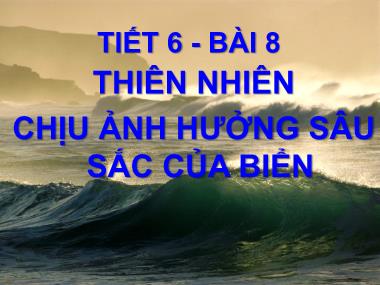 Bài giảng Địa lí Lớp 12 - Bài 8: Thiên nhiên chịu ảnh hưởng sâu sắc của biển