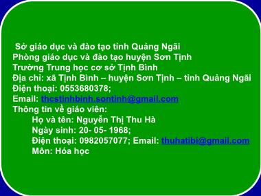 Bài giảng Hóa học Lớp 9 - Bài 41: Nhiên liệu - Nguyễn Thị Thu Hà