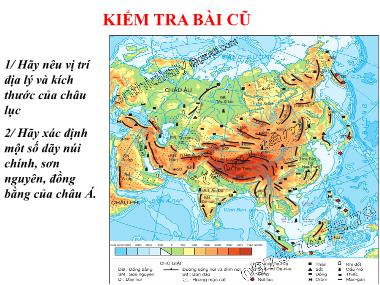 Bài giảng môn Địa lí Khối 8 - Bài 2: Khí hậu Châu Á