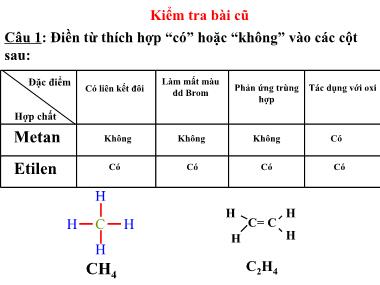 Bài giảng môn Hóa học Lớp 9 - Bài 40: Dầu mỏ, khí thiên nhiên, nhiên liệu