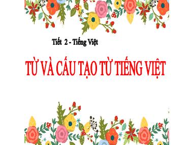 Bài giảng môn học Ngữ văn Lớp 6 - Tiết 2: Từ và cấu tạo từ Tiếng Việt