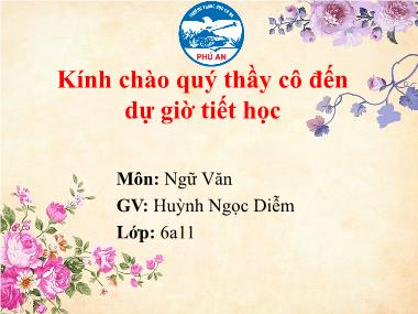 Bài giảng Ngữ văn Lớp 6 - Sơn Tinh, Thủy tinh - Huỳnh Ngọc Diễm