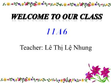 Bài giảng Tiếng anh Lớp 11 (Sách cũ) - Unit 12: The Asian games - Lesson A: Reading - Lê Thị Lệ Nhung