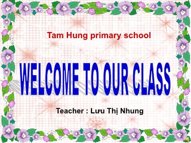 Bài giảng Tiếng anh Lớp 5 - Unit 6, Lesson 1: How many lessons do you have today? - Lưu Thị Nhung