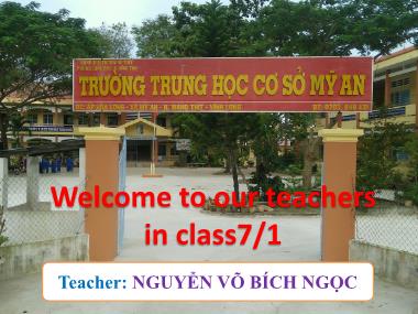 Bài giảng Tiếng anh Lớp 7 - Review English 7 - Nguyen Thi Bich Ngoc
