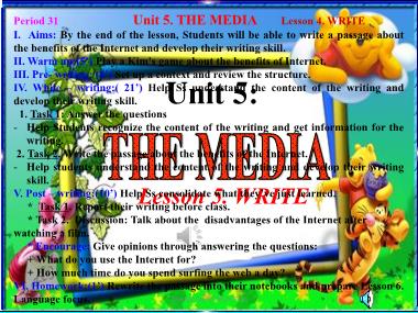 Bài giảng Tiếng anh Lớp 9 - Unit 5, Lesson 4: The media