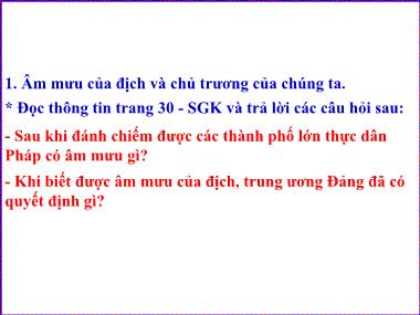 Bài giảng Lịch sử Lớp 5 - Bài 14: Thu Đông 1947 Việt Bắc mồ chôn giặc Pháp