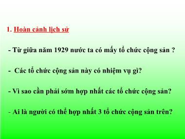 Bài giảng Lịch sử Lớp 5 - Bài 7: Đảng Cộng sản Việt Nam ra đời