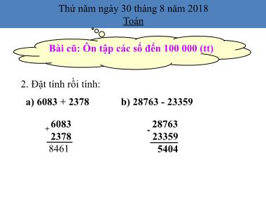 Bài giảng môn học Toán Lớp 4 - Biểu thức có chứa một chữ - Năm học 2018-2019