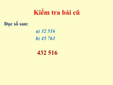 Bài giảng môn học Toán Lớp 4 - Các số có sáu chữ số