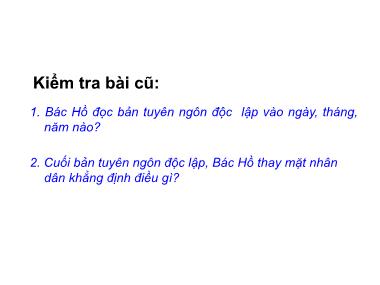 Bài giảng môn Lịch sử Lớp 5 - Bài 12: Vượt qua tình thế hiểm nghèo