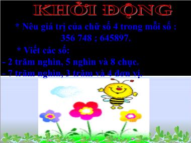 Bài giảng Toán Khối 4 - So sánh các số có nhiều chữ số