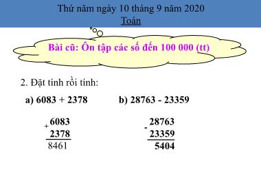 Bài giảng Toán Lớp 4 - Biểu thức có chứa một chữ - Năm học 2020-2021