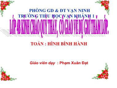 Bài giảng Toán Lớp 4 - Hình bình hành - Phạm Xuân Đạt