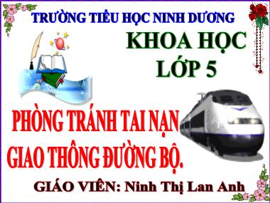 Bài giảng Khoa học Lớp 5 - Phòng tránh tai nạn giao thông đường bộ - Ninh Thị Lan Anh