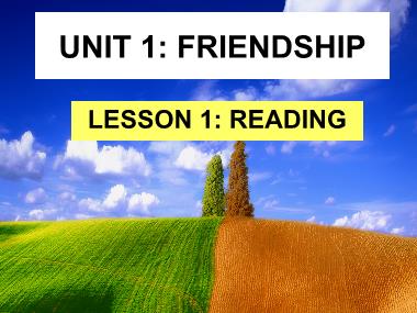 Bài giảng Tiếng anh Lớp 10 - Unit 1: Friendship - Lesson 1: Reading