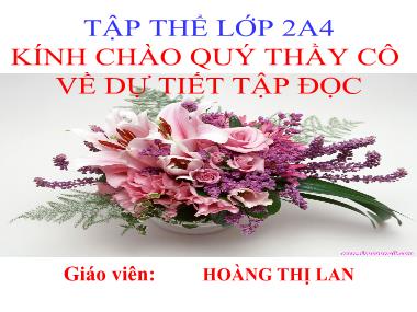 Bài giảng Tiếng Việt 2 - Tập đọc: Bàn tay dịu dàng - Hoàng Thị Lan