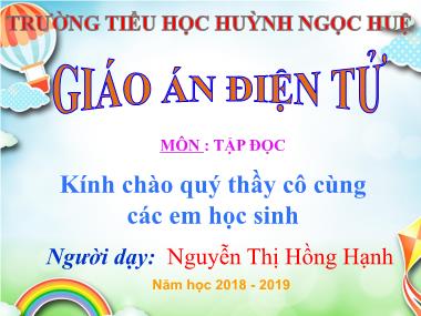 Bài giảng Tiếng Việt Lớp 3 - Tập đọc: Bận - Nguyễn Thị Hồng Hạnh