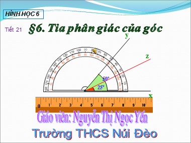 Bài giảng Hình học Lớp 6 - Tiết 21: Tia phân giác của góc - Nguyễn Thị Ngọc Yến
