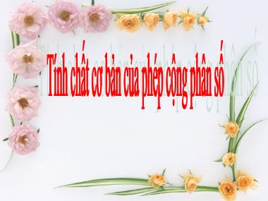 Bài giảng môn Số học Khối 6 - Chương 3, Bài 8: Tính chất cơ bản của phép cộng phân số