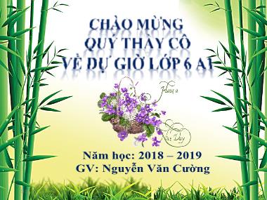 Bài giảng Số học Lớp 6 - Chương 3, Bài 10: Phép nhân phân số - Năm học 2018-2019 - Nguyễn Văn Cường