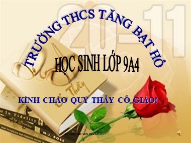 Bài giảng Hình học Lớp 9 - Tiết 26: Dấu hiệu nhận biết tiếp tuyến của đường tròn - Nguyễn Văn Thuận