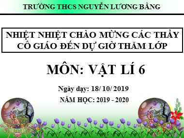 Bài giảng Vật lí Lớp 6 - Bài 9: Lực đàn hồi - Năm học 2019-2020 - Trường THCS Nguyễn Lương Bằng