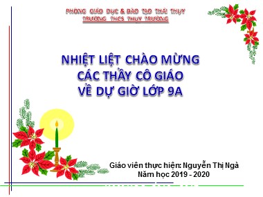 Chuyên đề ôn tập Hình học Lớp 9 - Năm học 2019-2020 - Nguyễn Thị Ngà