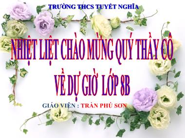 Bài giảng Đại số Lớp 8 - Tiết 16: Chia đa thức cho đơn thức - Trần Phú Sơn