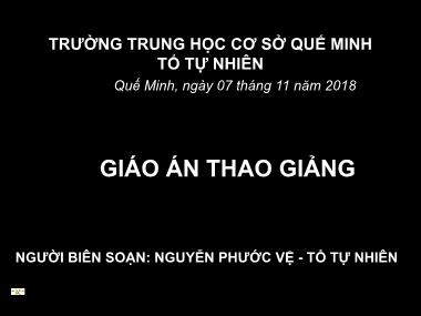 Bài giảng Đại số Lớp 9 - Tiết 20: Hàm số bậc nhất - Năm học 2018-2019 - Nguyễn Phước Vệ