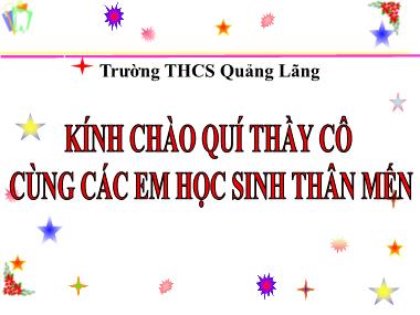 Bài giảng Đại số Lớp 9 - Tiết 47: Hàm số y = ax2 (a ≠ 0) - Trường THCS Quảng Lãng