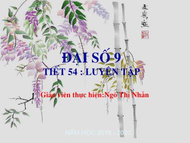 Bài giảng Đại số Lớp 9 - Tiết 54: Luyện tập Công thức nghiệm của phương trình bậc hai - Năm học 2019-2020 - Ngô Thị Nhẫn