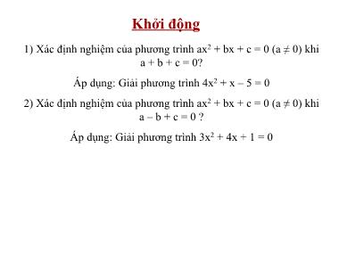 Bài giảng Đại số Lớp 9 - Tiết 60, Bài 7: Phương trình quy về phương trình bậc hai