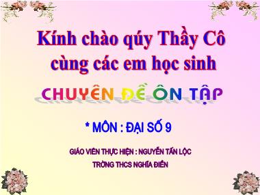 Bài giảng Đại số Lớp 9 - Tiết 65: Ôn tập chương 4 - Nguyễn Tấn Lộc