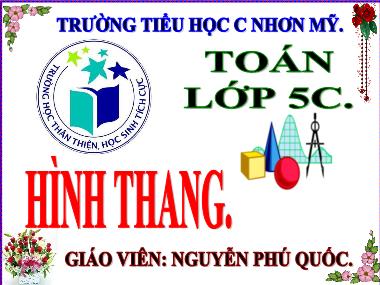 Bài giảng Hình học Lớp 5 - Chủ đề: Hình thang - Năm học 2019-2020 - Nguyễn Phú Quốc
