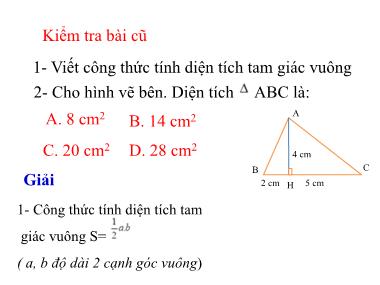Bài giảng môn Hình học Lớp 8 - Chương 2, Bài 3: Diện tích tam giác