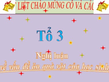 Bài giảng Hoạt động ngoài giờ lên lớp Lớp 7 - Nghị luận về vấn đề ăn quà vặt của học sinh