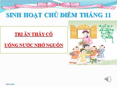 Bài giảng Hoạt động ngoài giờ lên lớp Lớp 9 - Chủ đề tháng 11: Tôn sư trọng đạo